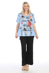 Jess & Jane - Summer Time Contrast Mineral Washed Cotton Top