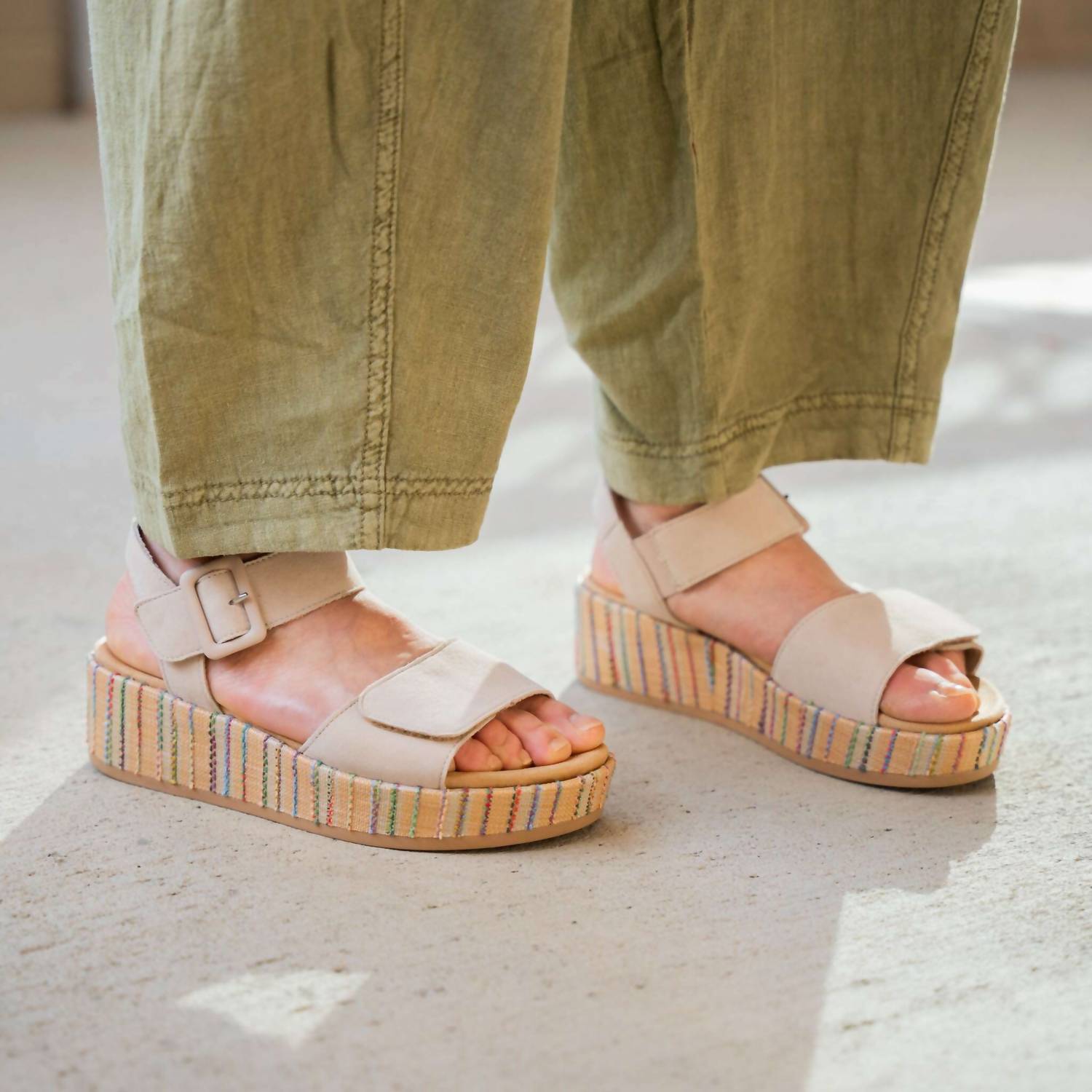 Remonte Women's Platform Sandal in beige multi - women's sandal - view 6