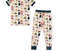 Emerson And Friends - Boy's Camp Emerson Two-piece Bamboo Short Sleeve Pajama Pants Set
