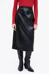 Wild Pony - Faux Leather Midi Skirt