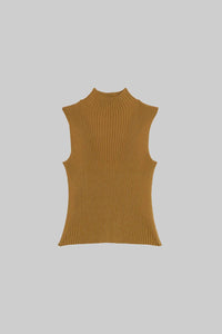 Leset - Blake Rib Sleeveless Turtleneck Top