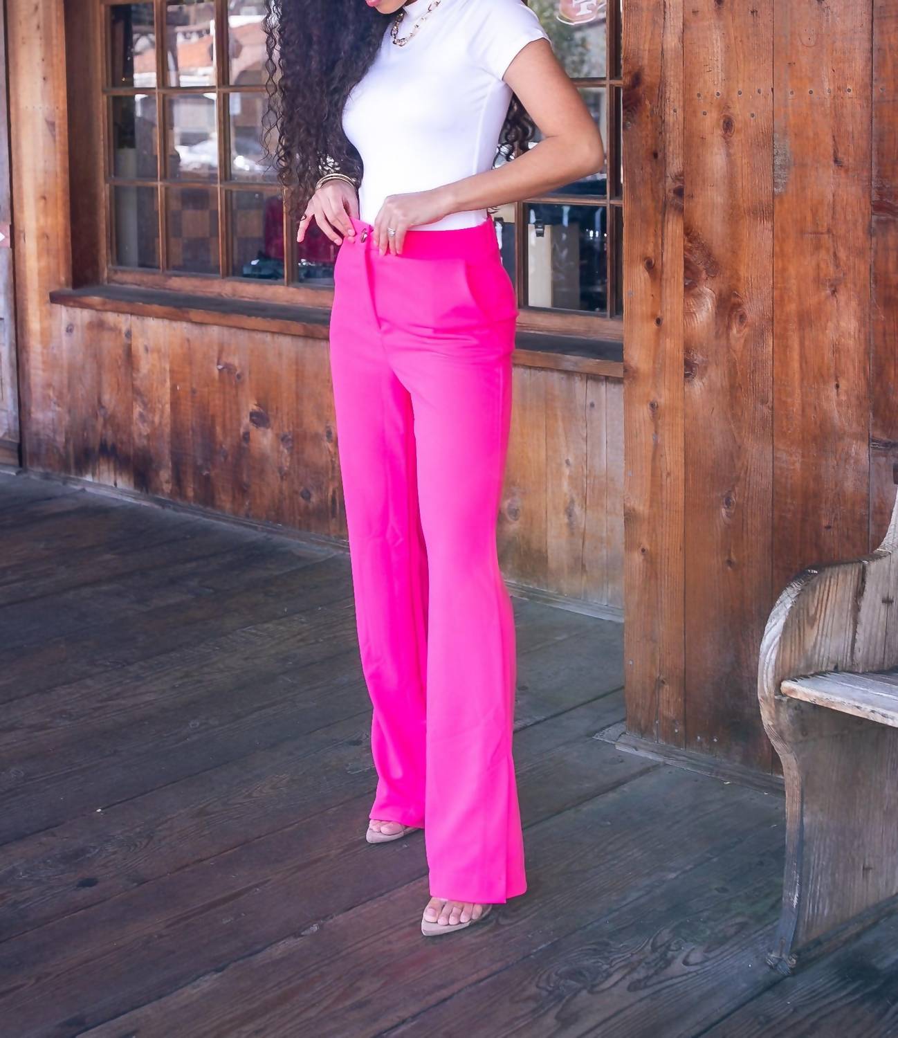 Surelymine - Straight Leg Side Slit Trouser Pants
