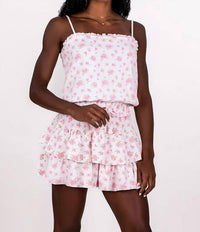 Flowers By Zoe - Ditsy Floral Cinch Waist Ruffle Dress