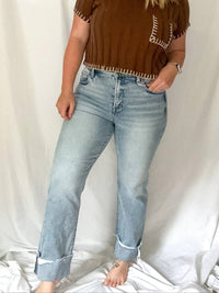 Risen - High Rise Crop Straight Jeans
