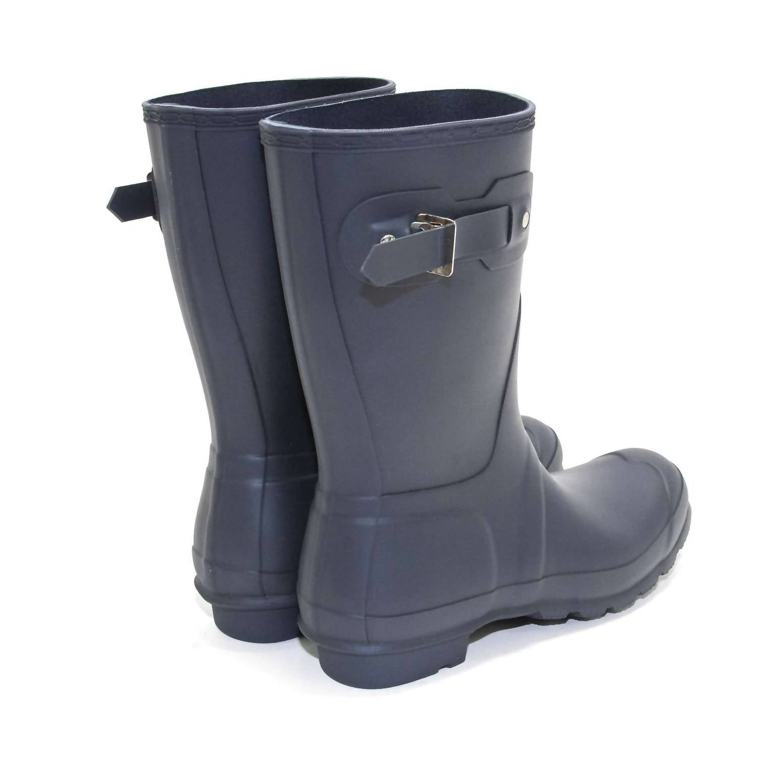HUNTER Women's Original Short Rain Boots in navy - women's shoe - detail view