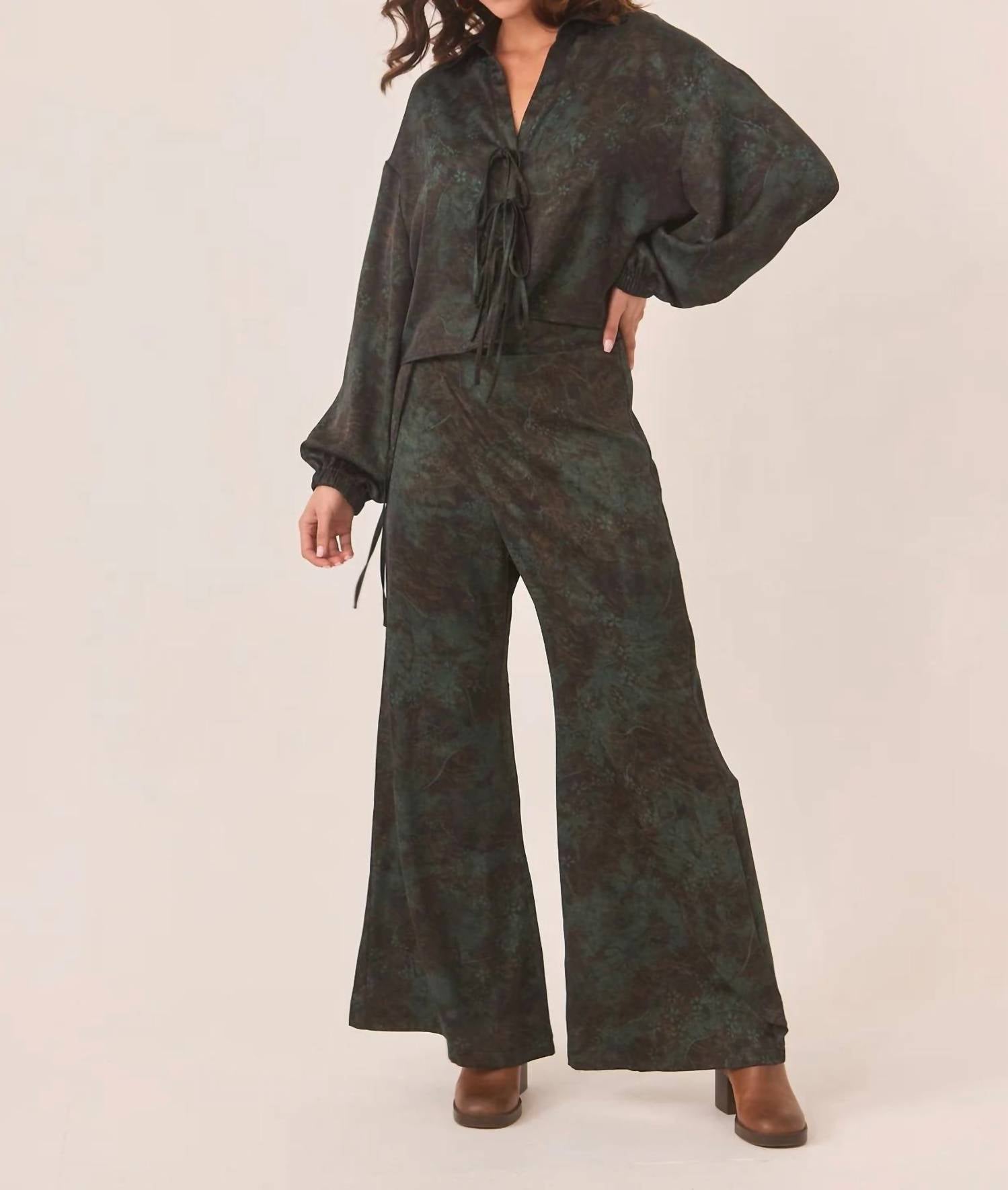 Nekane Nkn - Suna Printed Silky Sarong Pant Set