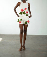 Never a Wallflower Baja Crochet Top in floral - women's shirt