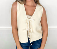 Miou Muse - Finishing Touch Cotton Cropped Vest