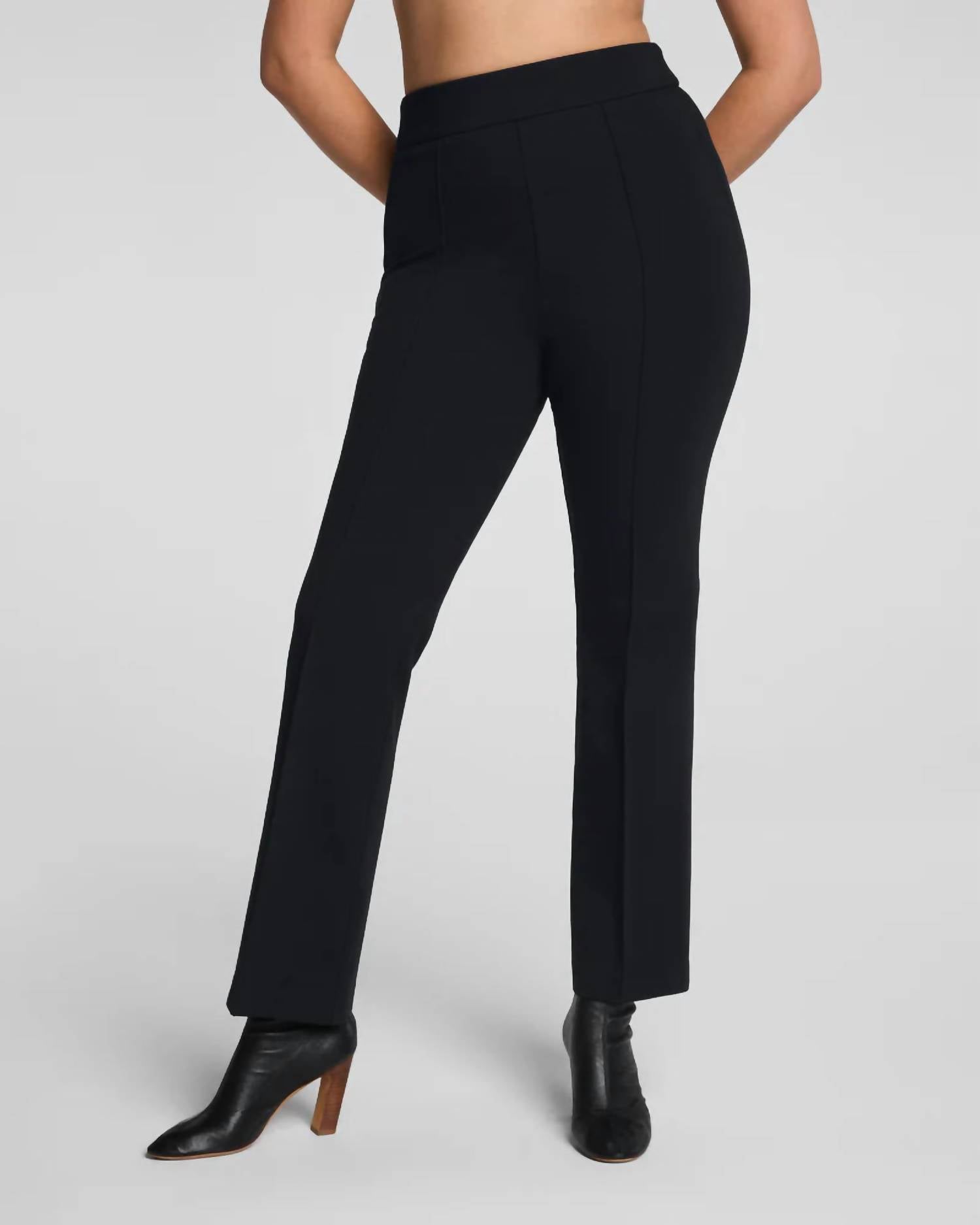 Spanx Ponte Kick Flare With Pintuck Pant in classic black - women's pants