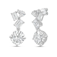 Diana M Jewels - Women's Emerald, Pear & Round Lab-Grown Diamond Stud Earrings (12.00 Ct) - Luxe