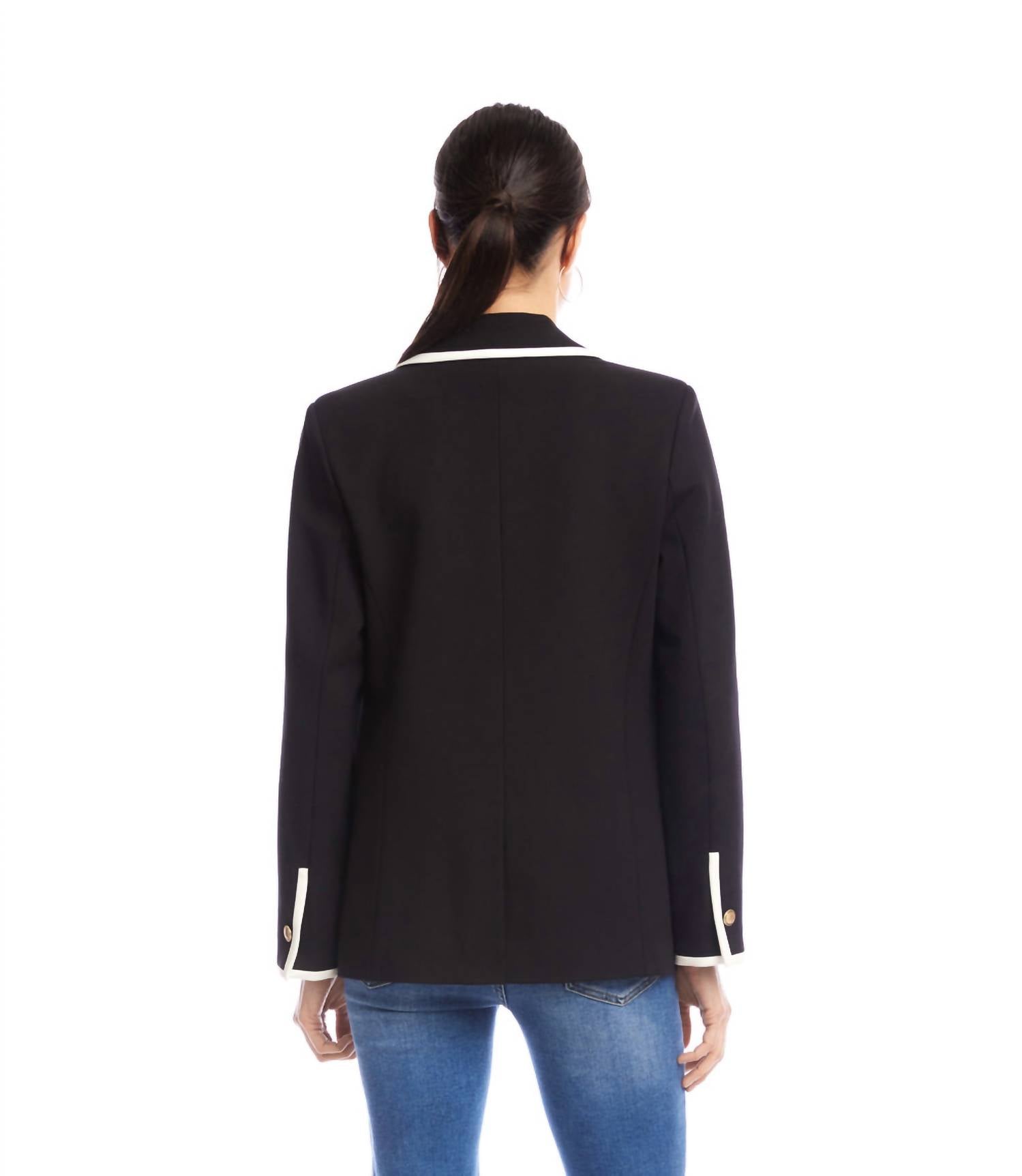 Karen Kane - Contrast Ponte Knit Blazer