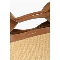 Alexander Mcqueen - Women's Leather And Raffia The Bow Maxi Tote Bag