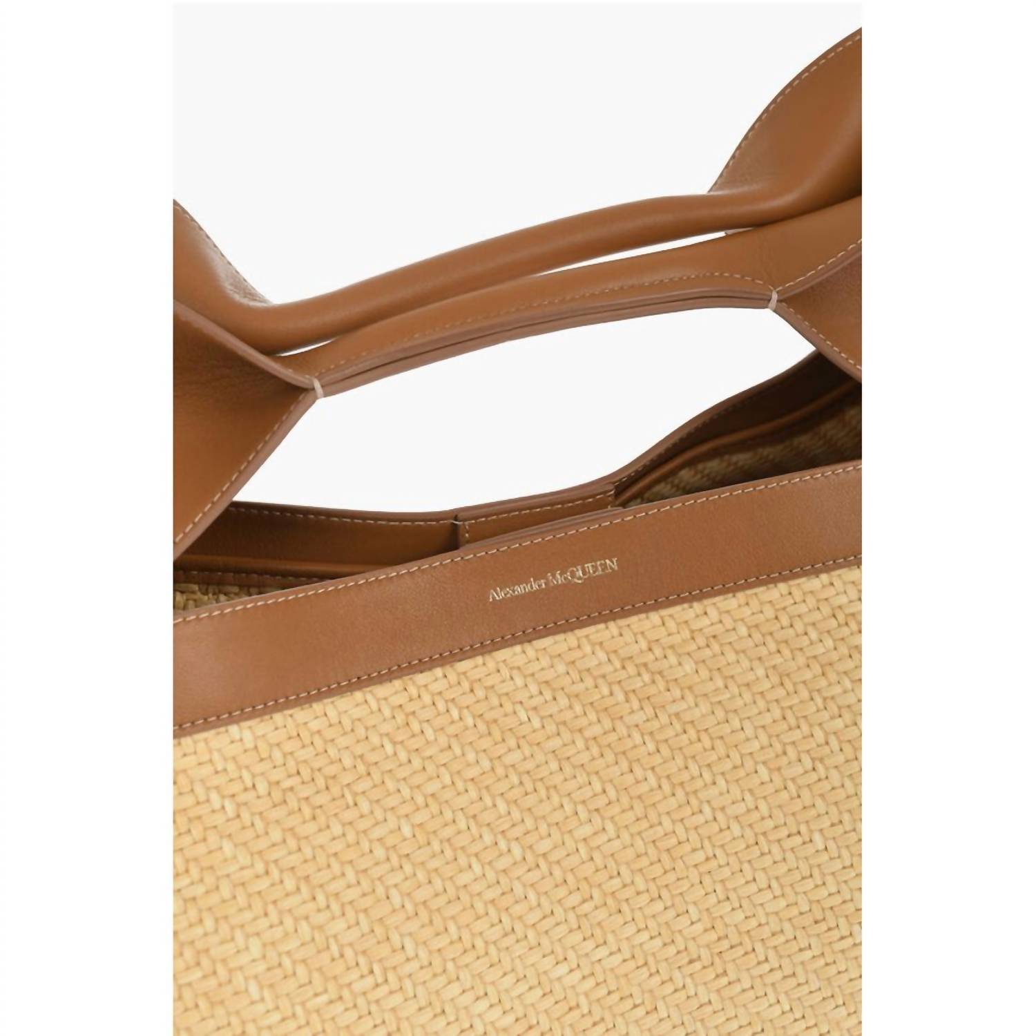 Alexander Mcqueen - Women's Leather And Raffia The Bow Maxi Tote Bag