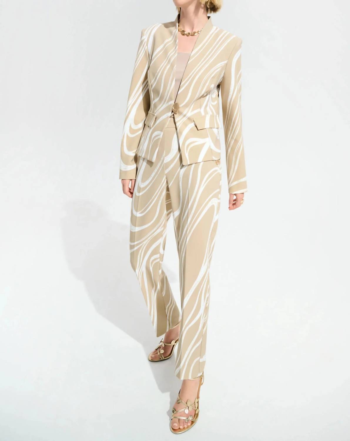Joseph Ribkoff - Abstract Print Fitted Blazer Jacket