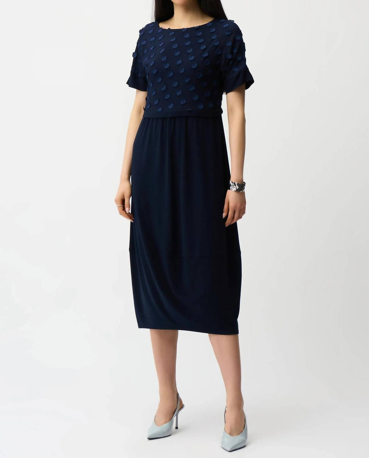 Joseph Ribkoff - 3d Dot Jacquard Cocoon Dress