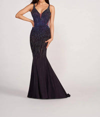 Ellie Wilde - Glitter Sleeveless Evening Dress
