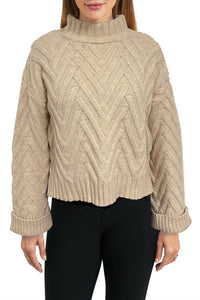 LOVE TOKEN Amelia Sweater Top in oatmeal - women's sweater - alternate view