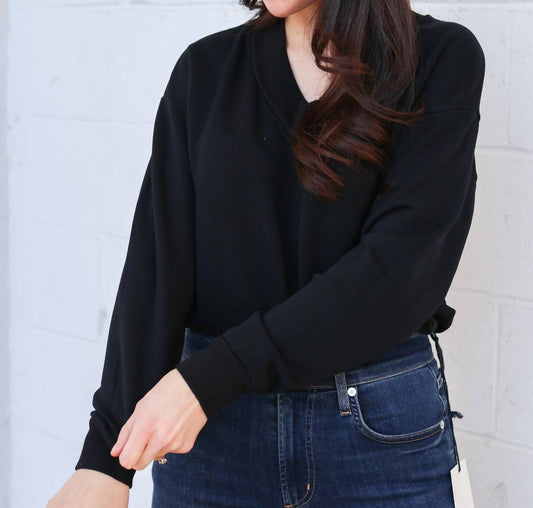 Stateside - Softest Fleece V Neck Pullover Sweatshirt