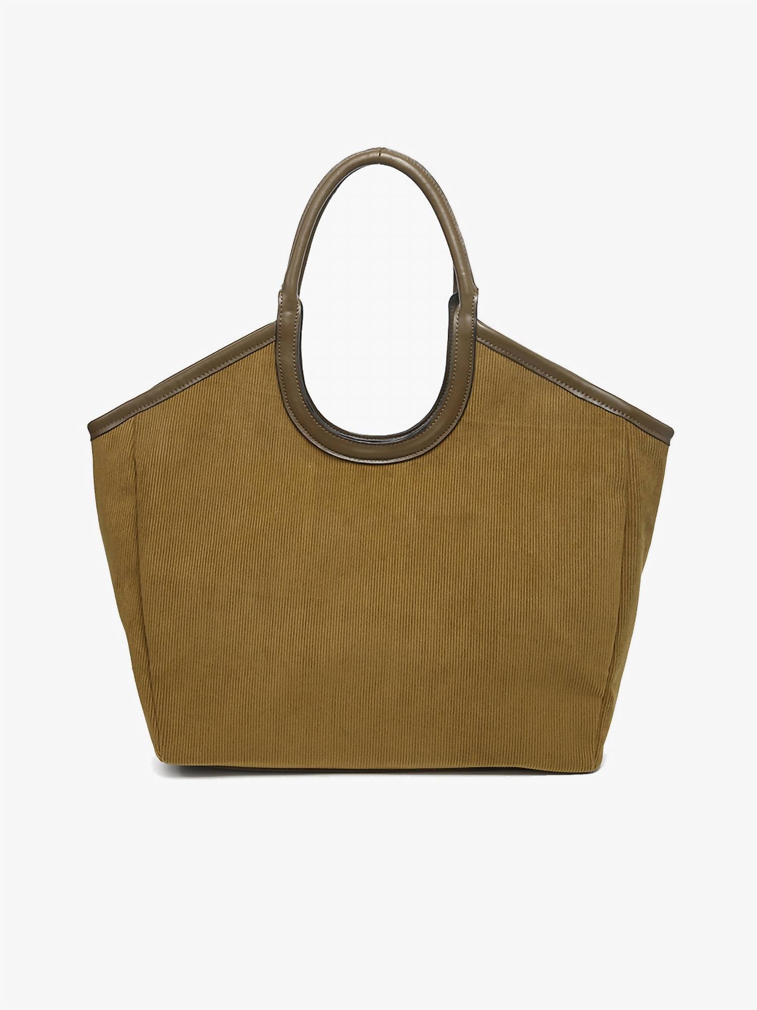 Jen & Co. Women's Piper Corduroy Tote Bag in taupe - women's bag