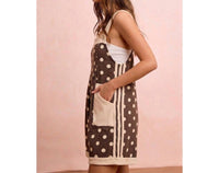 Bibi - Twill Polka Dot Contrast Thermal Side Trim Romper