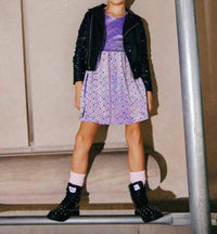 Lola + The Boys - Girl's Sky Velour Dress