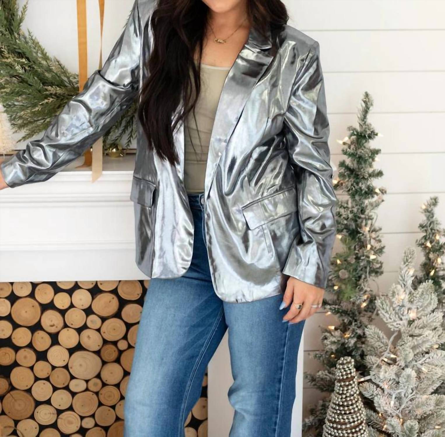 Layerz Clothing - Metallic Babe Blazer