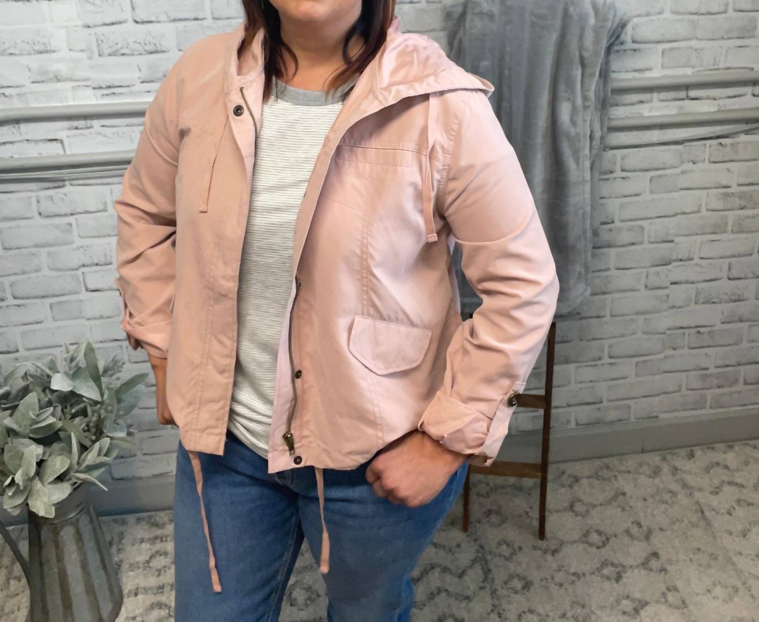 Mittoshop - Women's Zip-up Outerwear Cropped Jacket With Hood