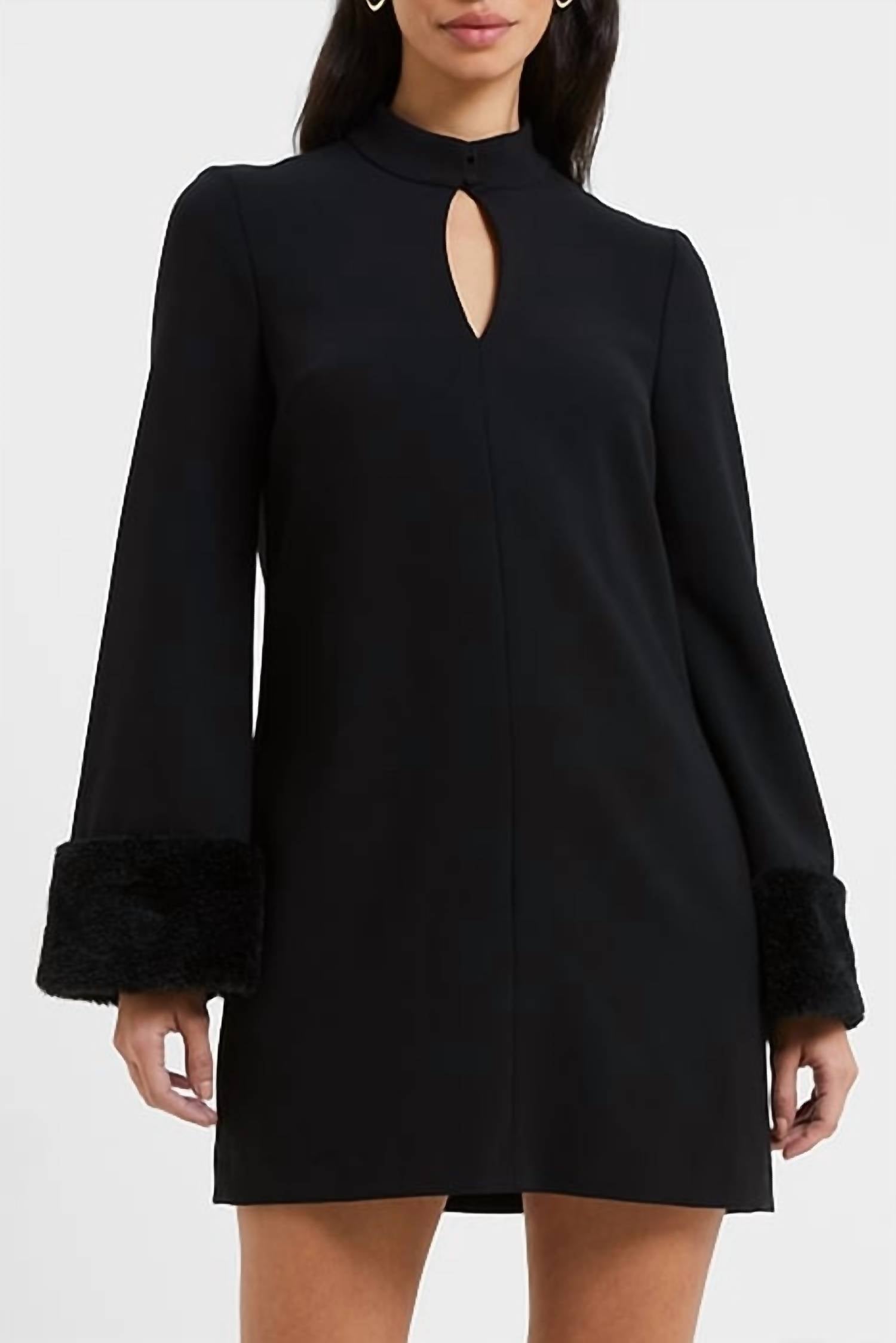 French Connection - Ruth Faux Fur Trim Mini Dress