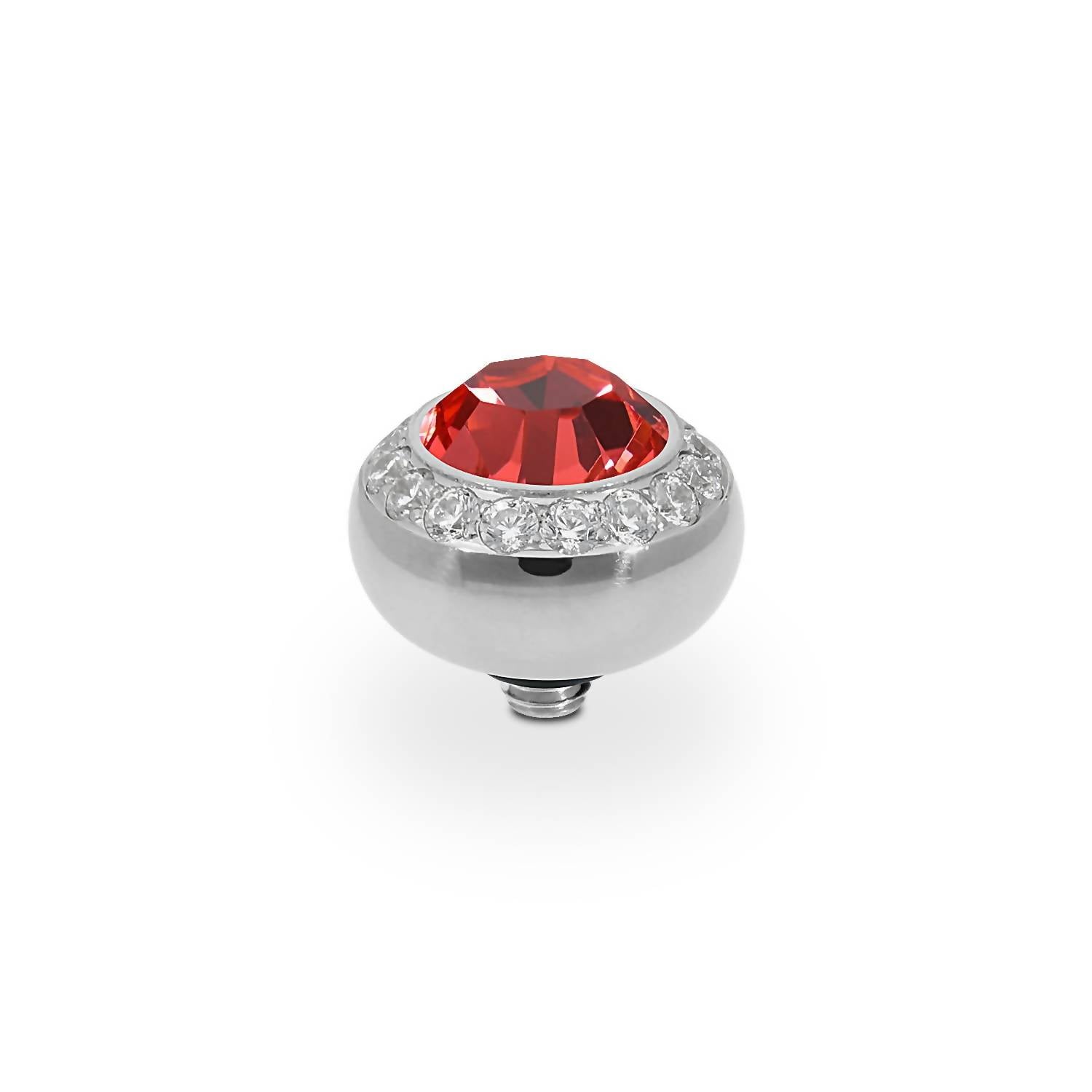 Qudo Women's Tondo Deluxe 10mm Jewelry Topper in papparadscha silver - women's jewelry - detail view
