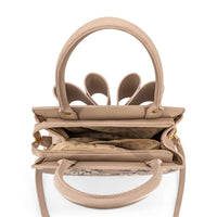 Like Dreams Women's Rosalie Bow Top Handle Satchel Bag in beige floral print - women's bag - alternate view