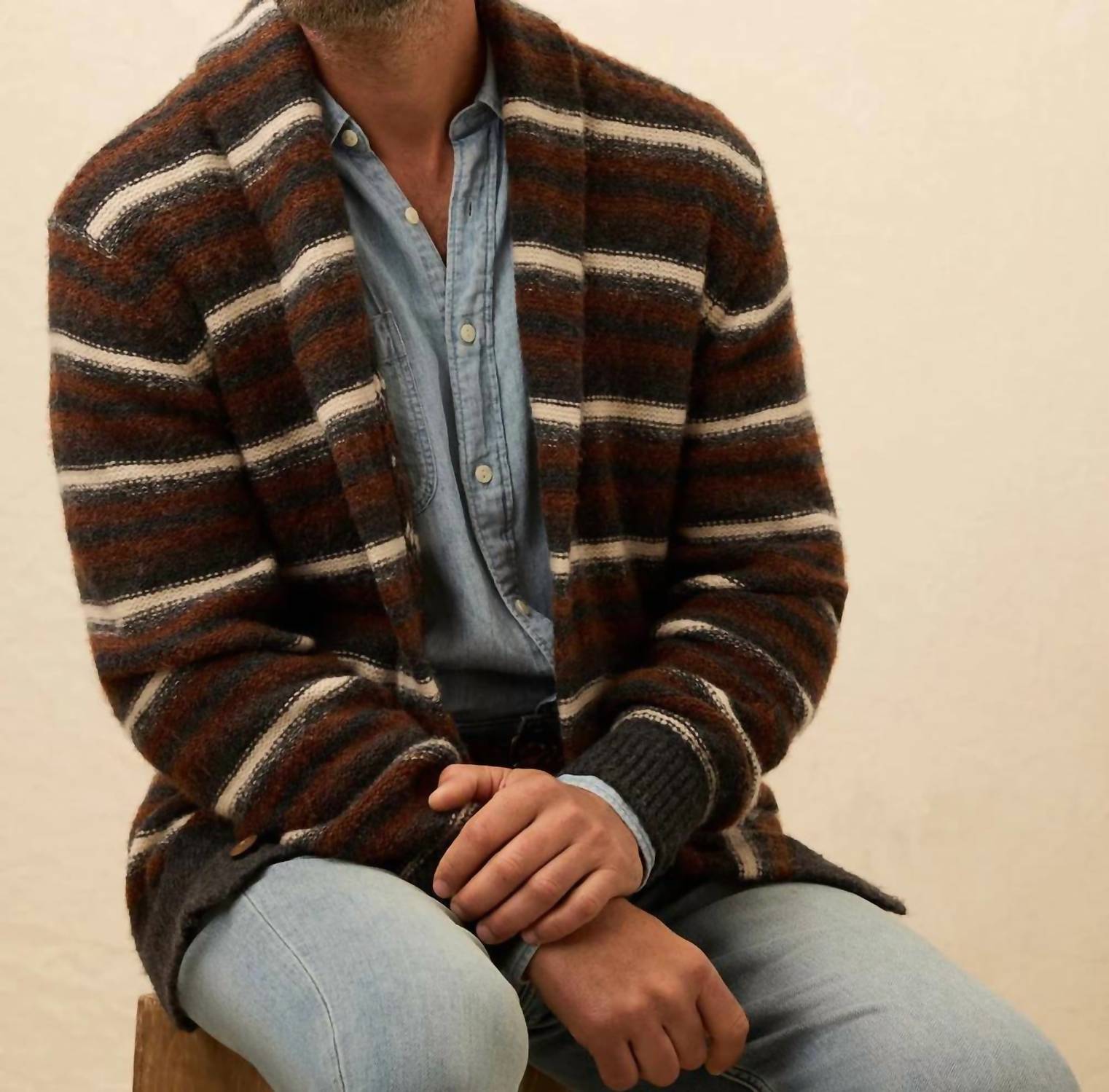 Faherty - Striped Cardigan Sweater