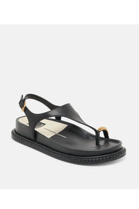 Dagne Dover - Women's Metal toe ring leather sandal
