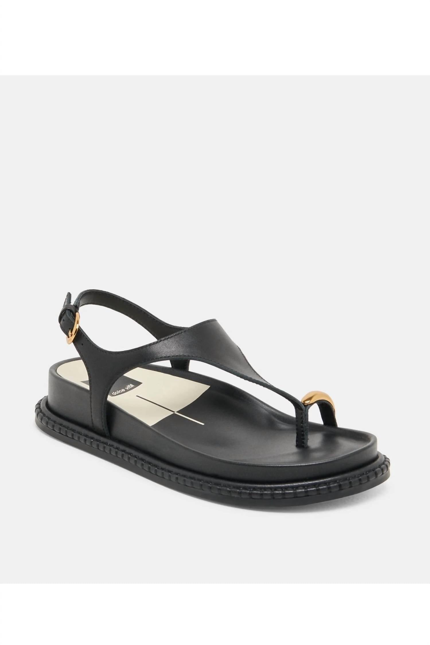 Dagne Dover - Women's Metal toe ring leather sandal