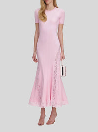 Self-Portrait - Knit Lace Insert Midi Dress