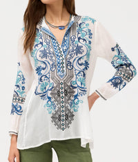 Johnny Was Romilly Tunic in white - women's shirt