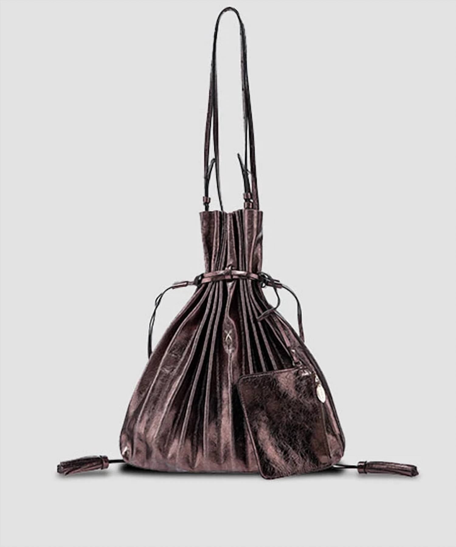 Joseph And Stacey - Women's Lucky Pleats Shopper Cracked Bag