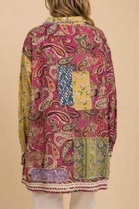 Blue Velvet - Printed Patchwork Shirt