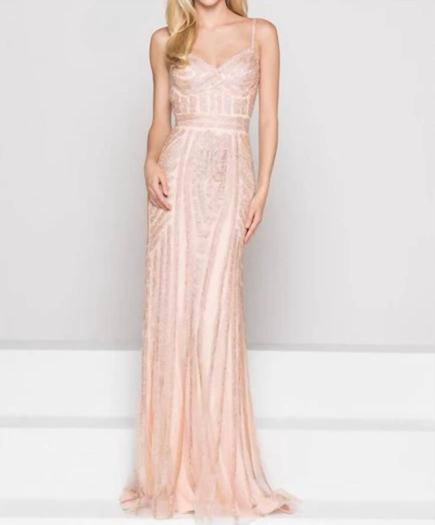 Glow On 5Th - Embellished Maxi prom Ballroom Gown Dress