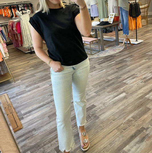 Entro - Braided Detail Cap Sleeve Top