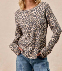 Bibi - Washed Waffle Thermal With Thumb Hole Top