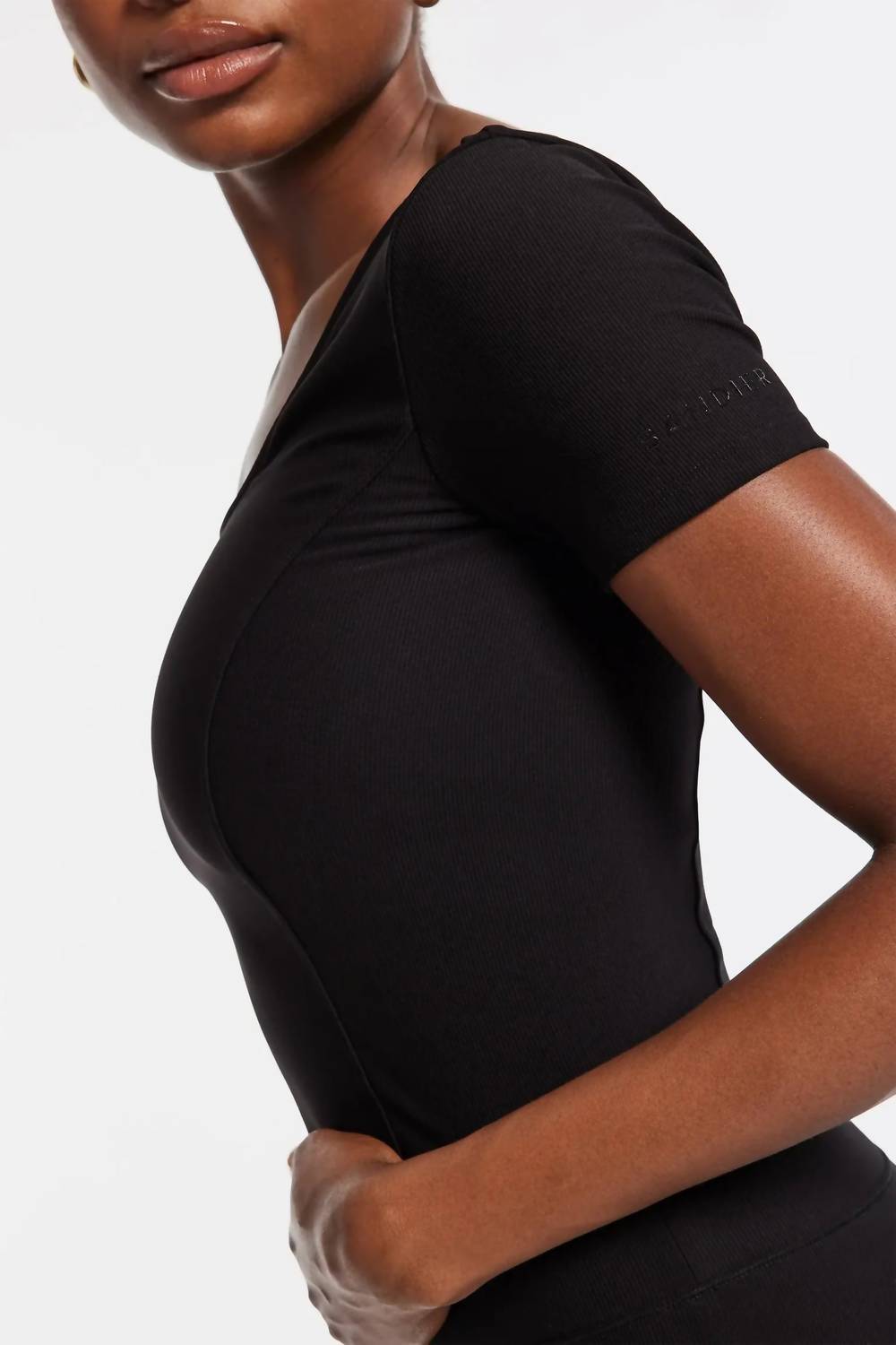 Bandier - Rib Crop Short Sleeve Top