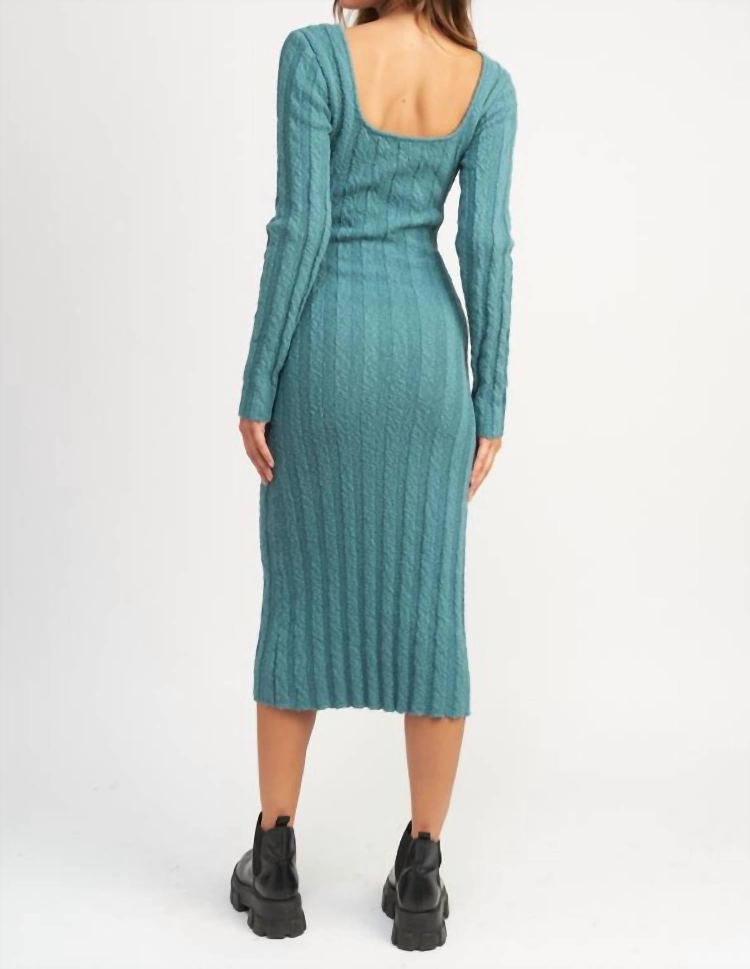 Emory Park - Square Neck Ribbed Midi Dress