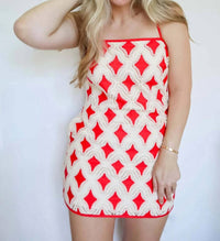 Strut & Bolt - Emma Diamond Crochet Linen Mini Dress