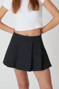 Blank Pleat Plaid Skort in dark grey - women's shorts
