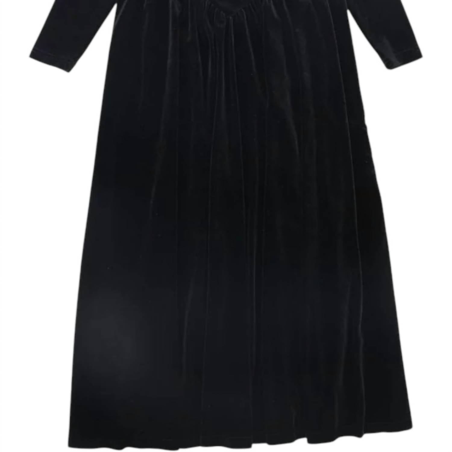 Bamboo - Girls Basque Waist Velour Maxi Dress