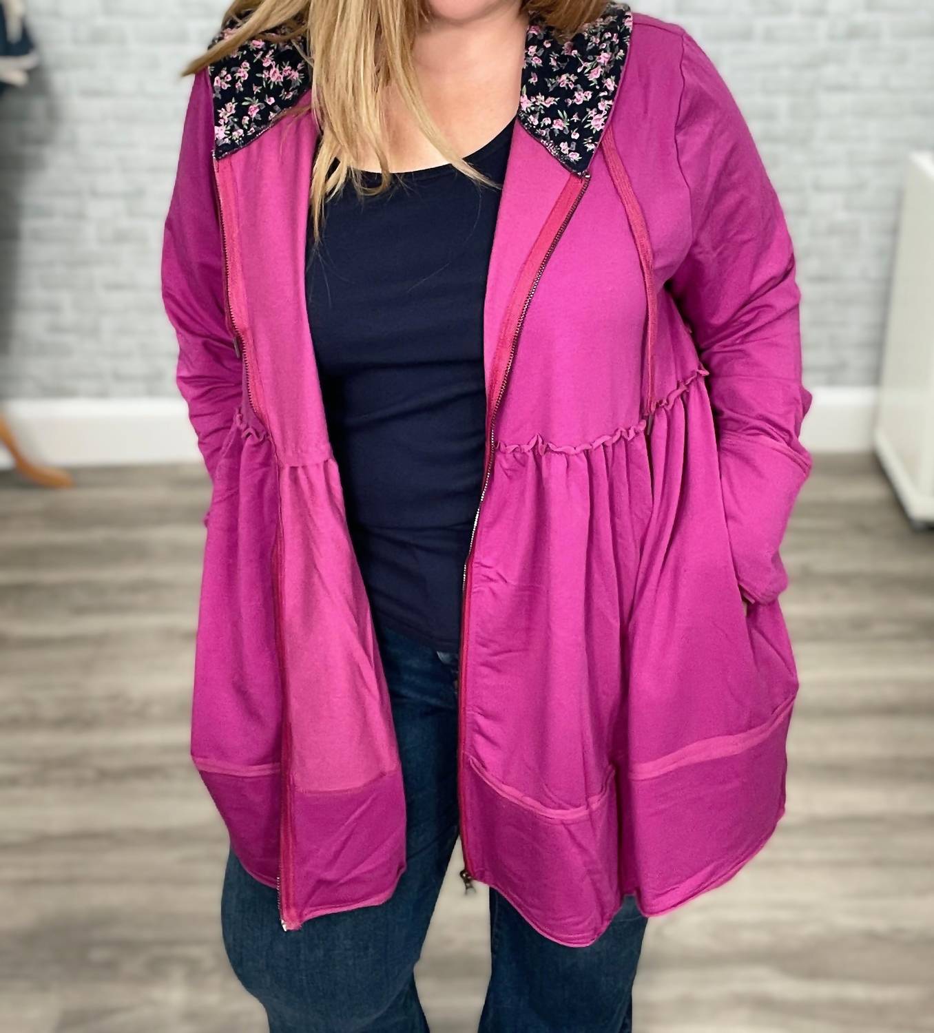 Flowerdaze - Tiered Hoodie Jacket
