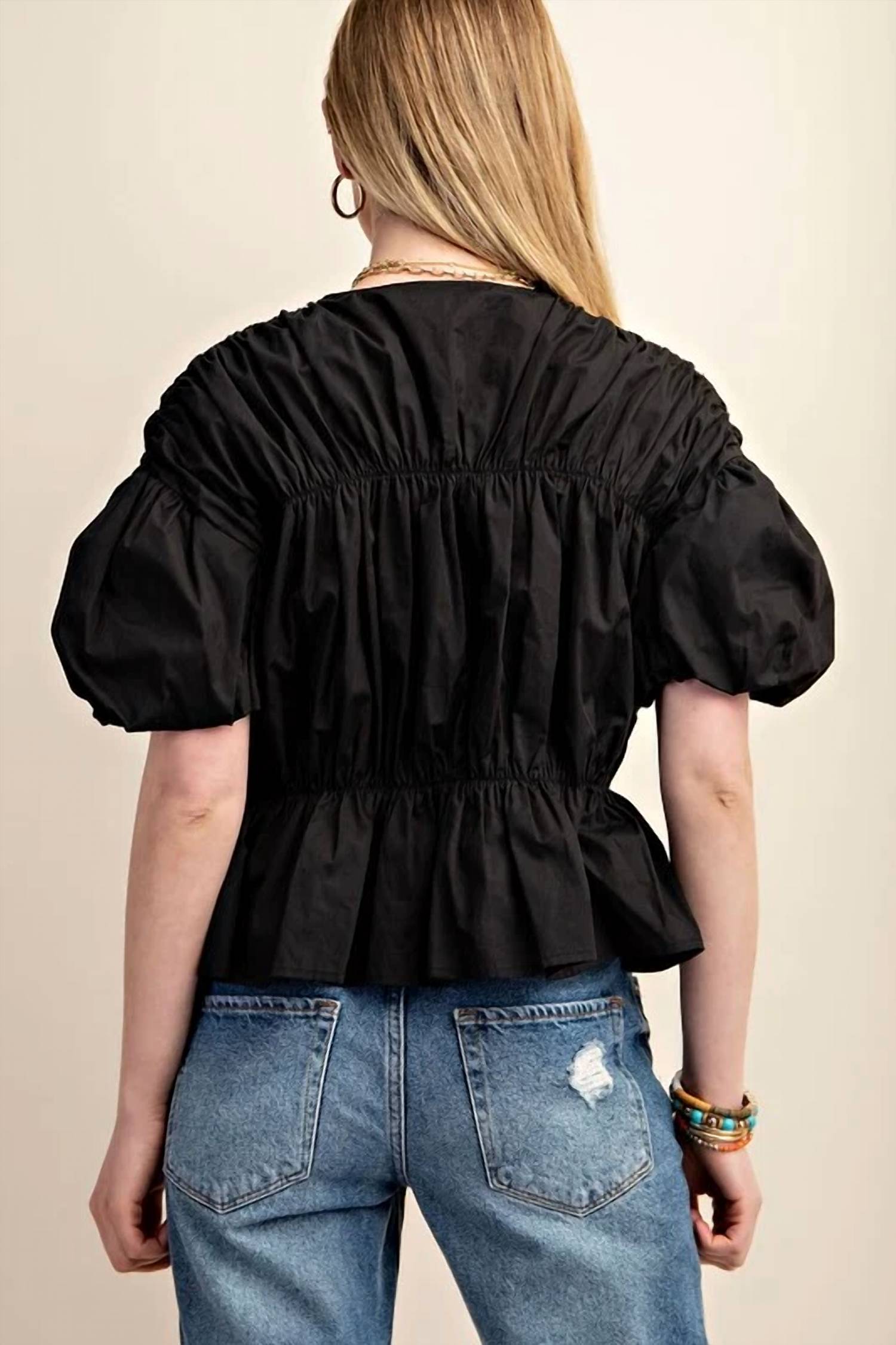 Gigio - Anything But Basic Puff Sleeve Top
