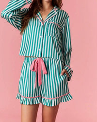 Peach Love - Merry And Bright Striped Pajama Set