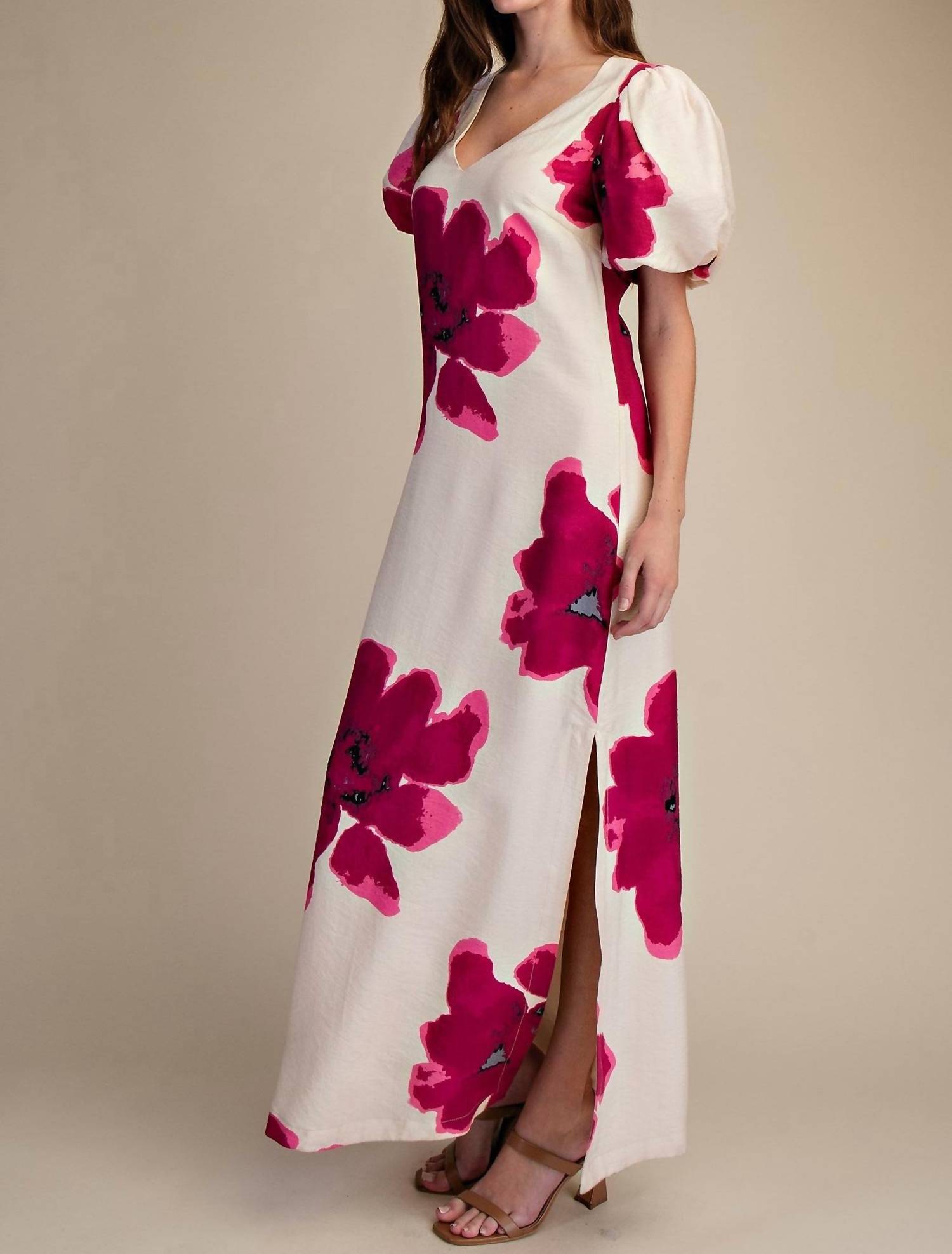 Glam - Painted Flower Maxi Dress