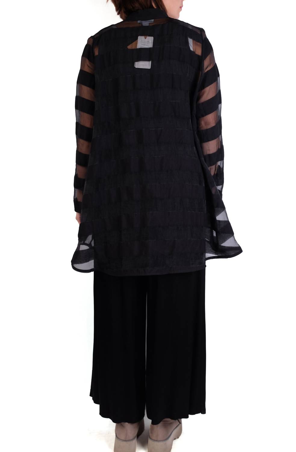 Luukaa - Sheer Button Up Collared Blouse